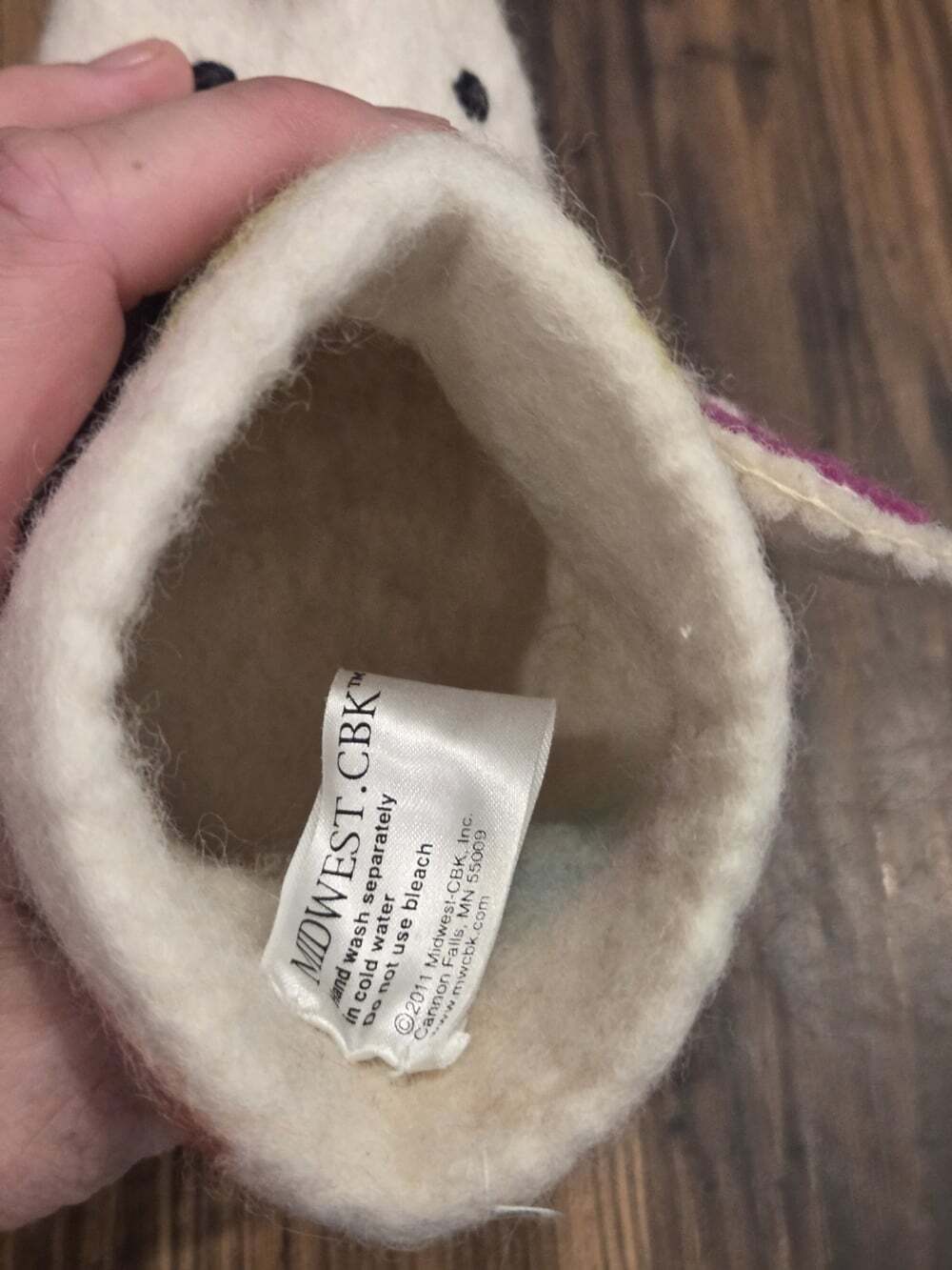 NWT Midwest CBK 100% Wool Mouse Bootie Slippers Polka Dot Kids Toddlers Sz 3-4 - Picture 10 of 16